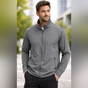 Xersion Men's Full-Zip Lightweight Performance Jacket In Grey Melange Size Large